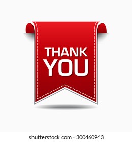 Thank You Red Vector Icon Design