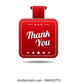 Thank You Red Vector Icon Design