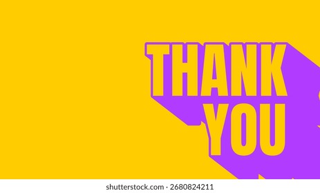 Thank you Retro speech bubble design in yellow and purple colour. Vector illustration