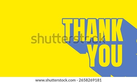 Thank you Retro speech bubble design in yellow and blue colour. Vector illustration