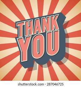 Thank you Retro speech. Vector illustration