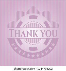 Thank you retro style pink emblem