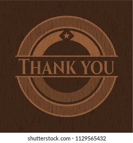 Thank you retro wooden emblem