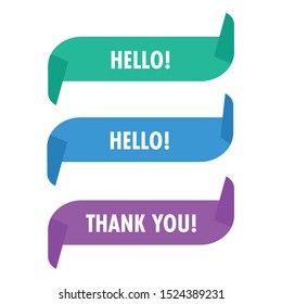 Thank you ribbon banner. Thank you vector sign