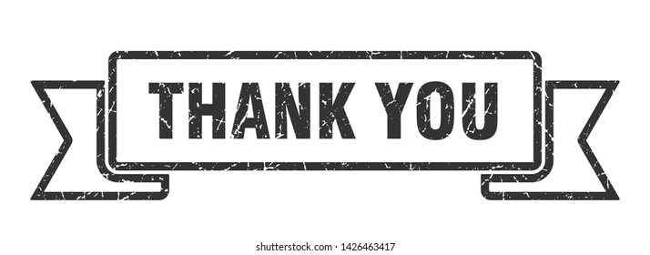 Thank You Ribbon Grunge Isolated Stamp Stock Vector (Royalty Free ...