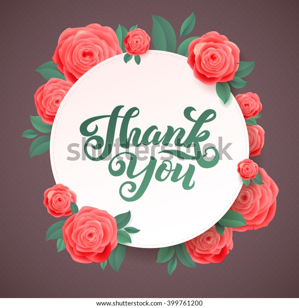 Thank You Rose Poster On Grey Stock Vector (Royalty Free) 399761200