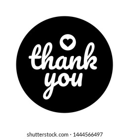 Thank you round label, sticker, badge.Promotional sticker. Vector illustration.