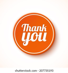 Thank you round label, sticker, badge. Promotional sticker. Vector illustration
