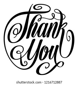 Thank You Round Lettering Stock Vector (Royalty Free) 1216712887