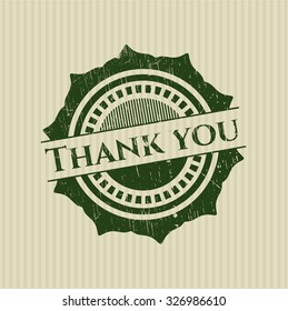 Thank you rubber grunge stamp