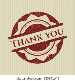 Thank you rubber grunge stamp
