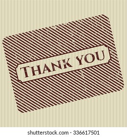 Thank you rubber grunge texture stamp