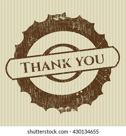 Thank you rubber grunge texture seal
