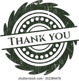 Thank you rubber seal with grunge texture
