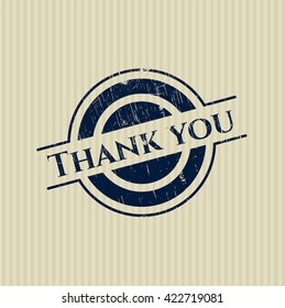 Thank you rubber seal with grunge texture