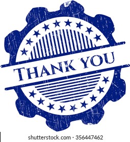Thank you rubber stamp with grunge texture