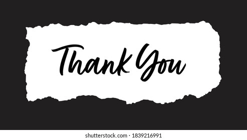 Thank You Script Text on a Torn Piece of Paper