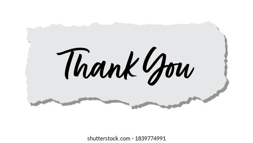 Thank You Script Text on a Torn Piece of Paper