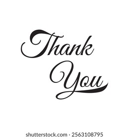 Thank You Script Vector File. Thank you hand lettering slogan. Custom hand lettering good for print, greeting cards, flyer, tshirt design, postcard, poster social media, etc. Vector Art.