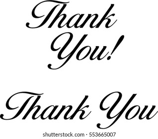 Thank You Scriptthank Youthank You Script Stock Vector (Royalty Free ...