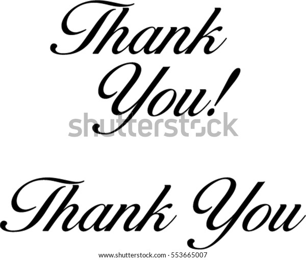 Thank You Scriptthank Youthank You Script Stock Vector (Royalty Free ...