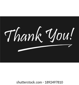 thank you sentence with a black background