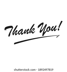 thank you sentence in black on a white background