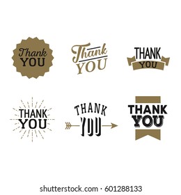 Thank You Set Of Bronze Black Badges Isolated