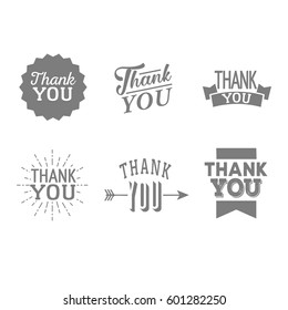 Thank You Set Of Gray Badges Isolated