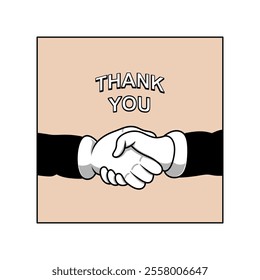 thank you shaking hand vector illustration