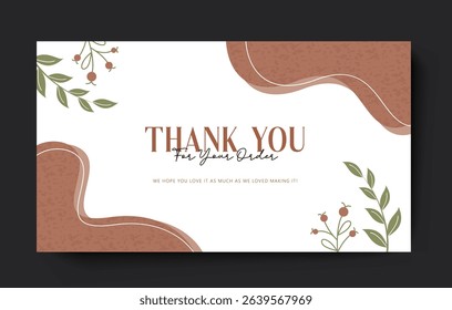 Thank you shopping card clipart. Thank you for your order calligraphy clip art in abstract background for online business template of thanksgiving card vector illustration. 
