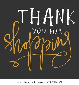 Thank You Shopping Shopping Motivational Quote Stock Vector (Royalty ...