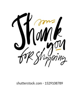 Thank You Shopping Sign Hand Lettering Stock Vector (Royalty Free ...