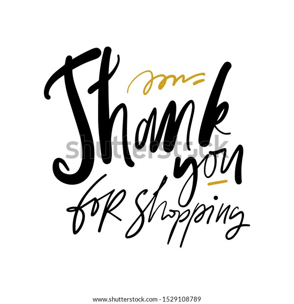 Thank You Shopping Sign Hand Lettering Stock Vector (Royalty Free ...