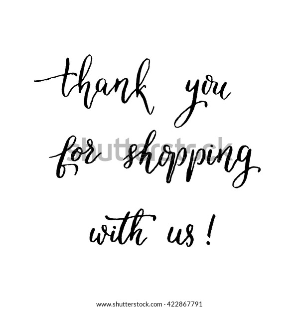 Thank You Shopping Us Hand Lettering Stock Vector (Royalty Free) 422867791