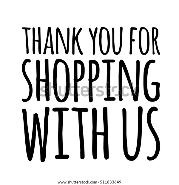Thank you for shopping with us Sale banner with hand lettering quote