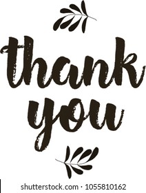 Thank you sign. Calligraphic hand written Thank you script. Vector illustration