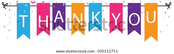 Thank You Sign Colorful Bunting Flags Stock Vector (Royalty Free) 500112751