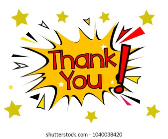 thank you, sign with comic cloud or bubble