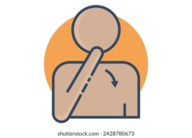 Thank you sign language. thank you icon in sign language with diverse hands, conveying appreciation. flat line icon style. element illustration