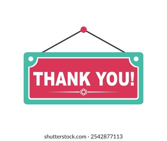 Thank you sign on door store. Thank you sign board vector illustration.