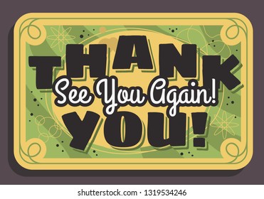 Thank You Sign See You Again Stock Vector (Royalty Free) 1319534246 ...