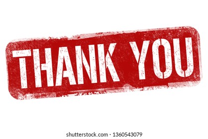 Thank you sign or stamp on white background, vector illustration