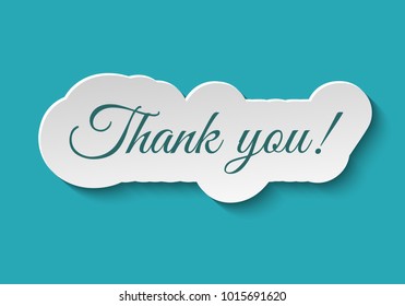 Thank You Signature Paper Art Sticker Stock Vector (Royalty Free) 789039916