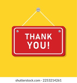 Thank you signboard hanging sign suitable shop icon. illustration. vector