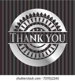Thank you silvery emblem or badge