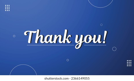 Thank you slide end slide with blue background modern design 