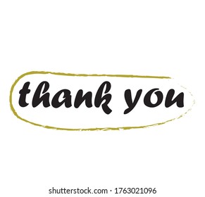 thank you slogan vector design. for print.