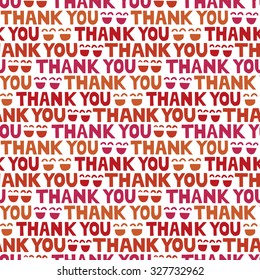 Thank you & smiling faces background. Seamless pattern.Vector.