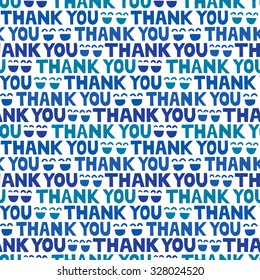 Thank you & smiling faces background. Seamless pattern.Vector.